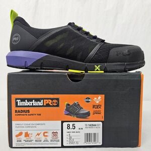Timberland PRO Radius Work Shoe Composite Toe 1A2844 Black Purple Women Size 8.5
